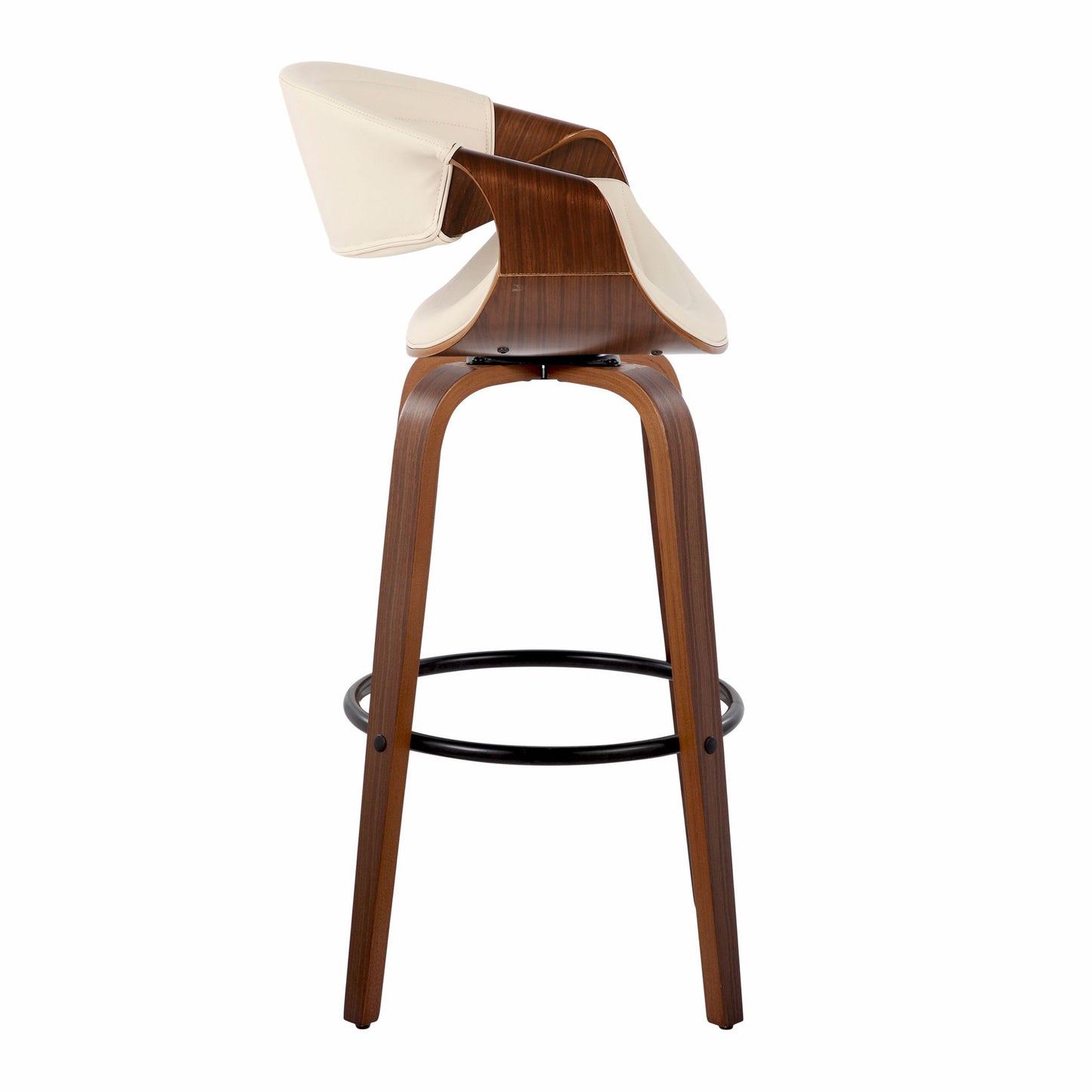 Symphony - Mid Century Modern Fixed Height Barstool With Swivel And Round Footrest (Set of 2) Lumi Source
