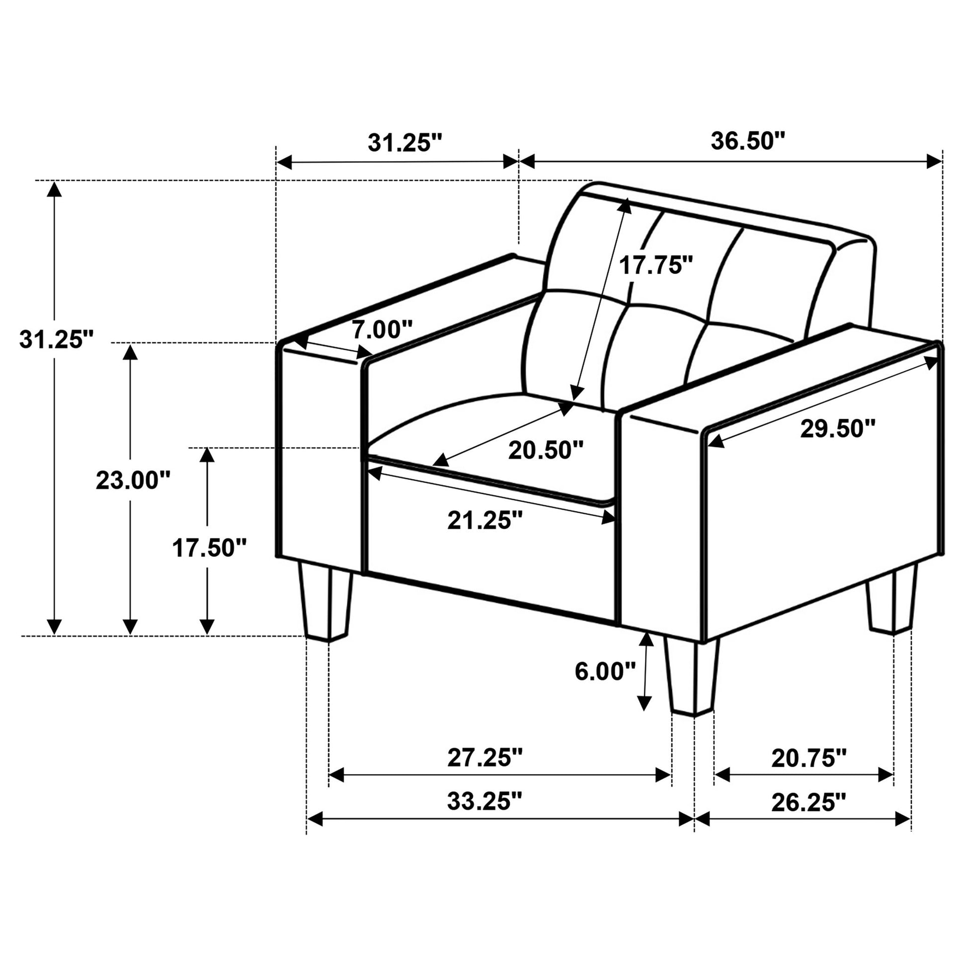 Dana - Track Arm Tufted Accent Chair Furniture Max