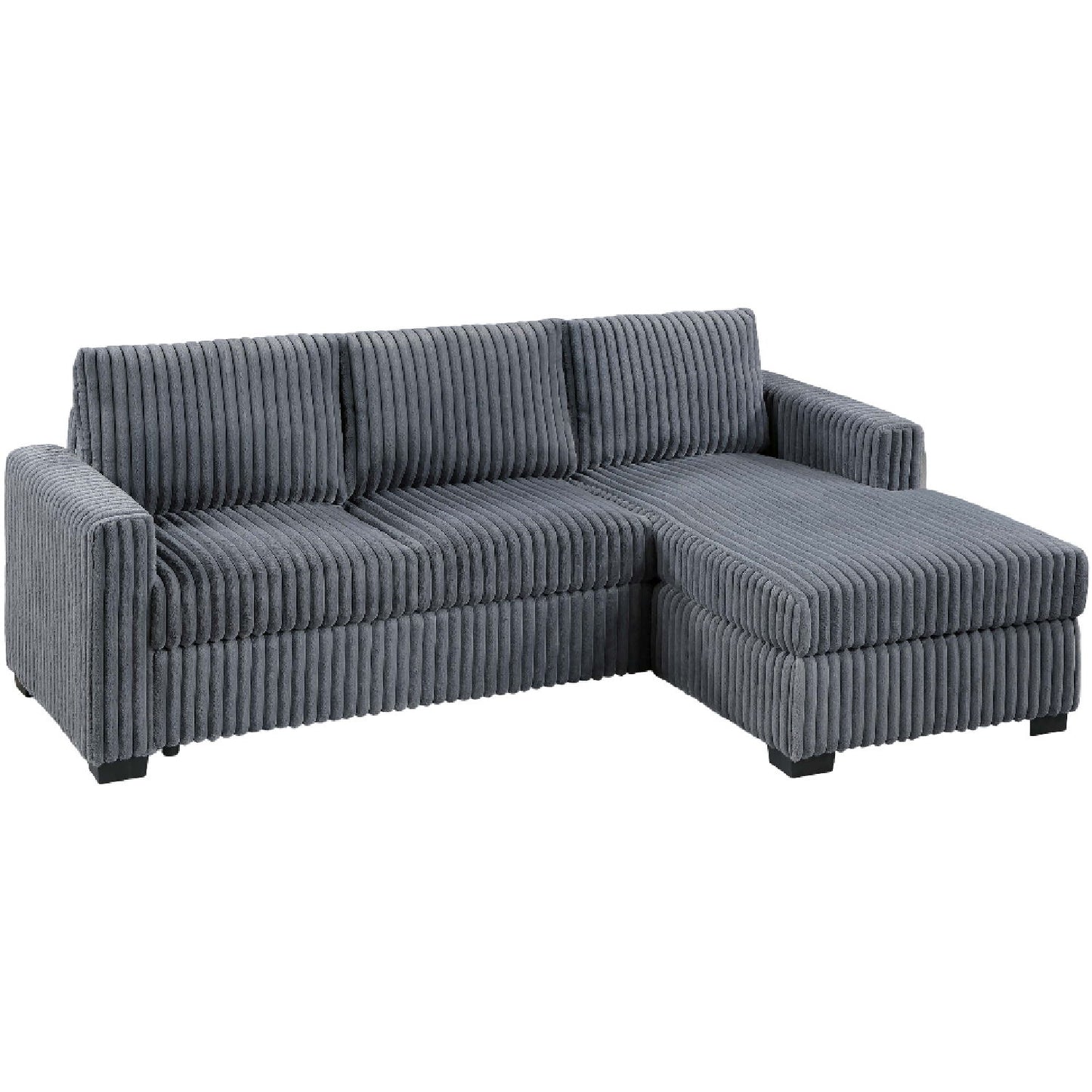2 Piece Sectional Sofa With Right Arm Chaise And Left Arm Sofa - Dark Gray Home Essentials