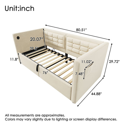 Upholstered Hydraulic Storage Daybed With USB & Type C Charging Artistry At Home