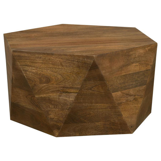 Zalika - Hexagonal Solid Mango Wood Coffee Table - Natural