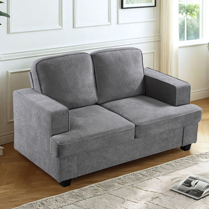 Modern Loveseat, Comfortable 2 Seater Couch With Deep Seating, Loose Back Cushions, Wide Arms US Pride