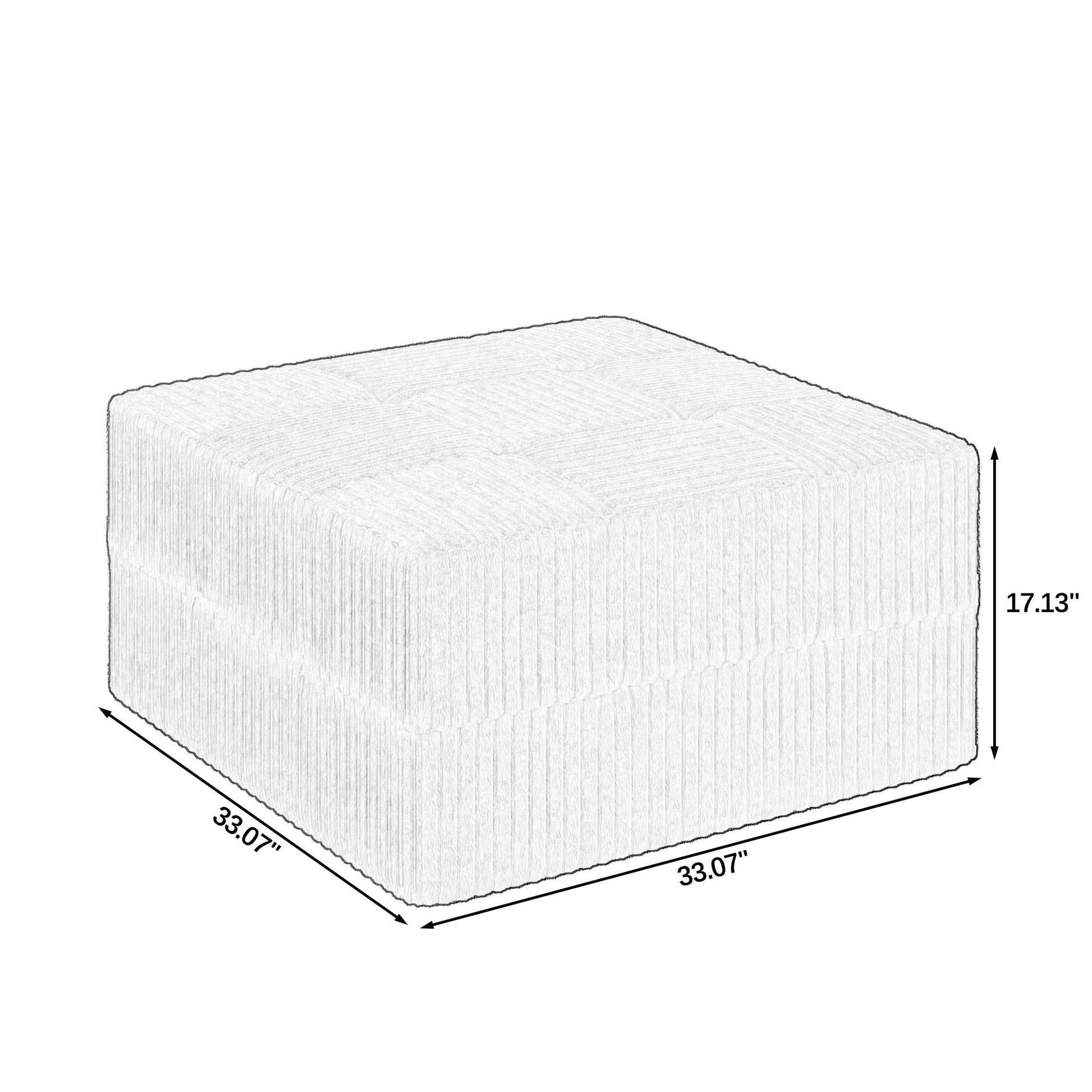 Modern Minimalist Ottoman Sofa Compressed Sectional Couch Sleeper Home Essentials