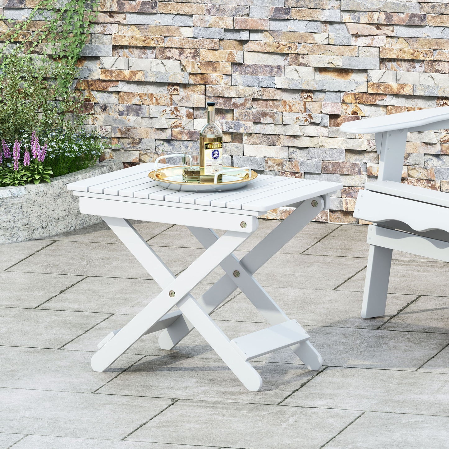 Outdoor Folding Wooden Side Table Noble House