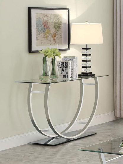 Danville - Rectangular U-Shaped Glass Top Table CoasterEssence