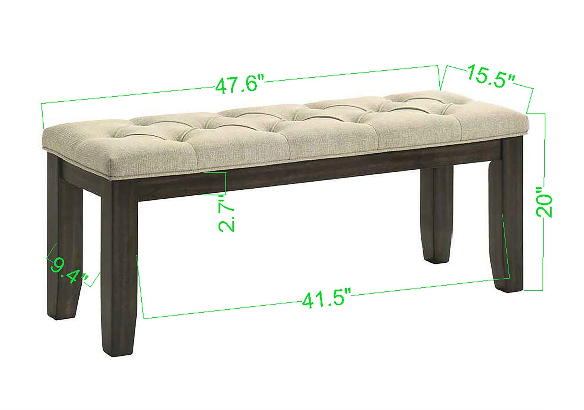 Herbert - Bench - Espresso / Beige Crown Mark