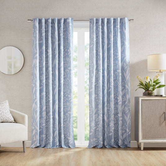 Winslow - Floral Curtain Panel Single - Blue