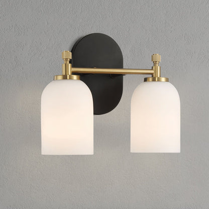 Vortex - 2 Lights Vanity In Traditional Style For Over Bathroom Mirror Wall Sconce - Black / Gold / White Ashcroft Furniture