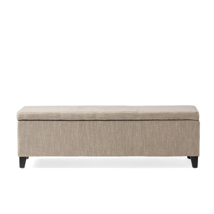 Glouster - Contemporary Storage Ottoman V2 With Upholstered Fabric - Sand Noble House