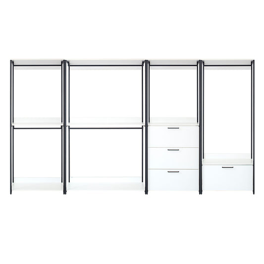 Fiona - Freestanding Walk In Closet System With Metal Frame Durable Storage Solution Melamine - White Home Essentials