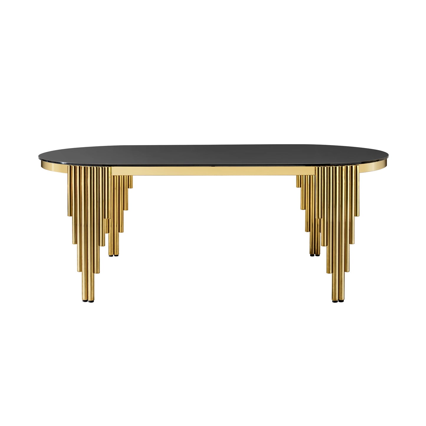 Oval Dining Table With Glass Top And Stainless Steel Base Home Essentials