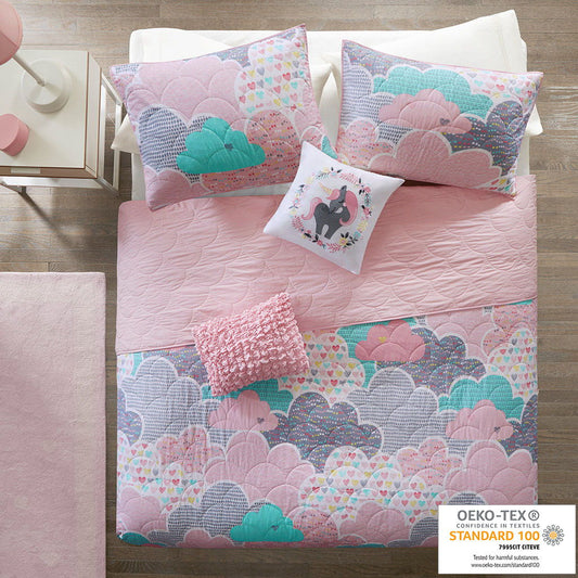 Cloud - Reversible Coverlet Cotton Set - Pink