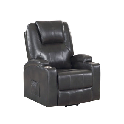 Recliner With Power Lift & Massage - Gunmetal Acme