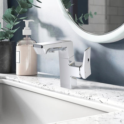 Modern Smart LED Bathroom Faucet With Temperature Digital Display And Pull Down Sprayer Daily Nest
