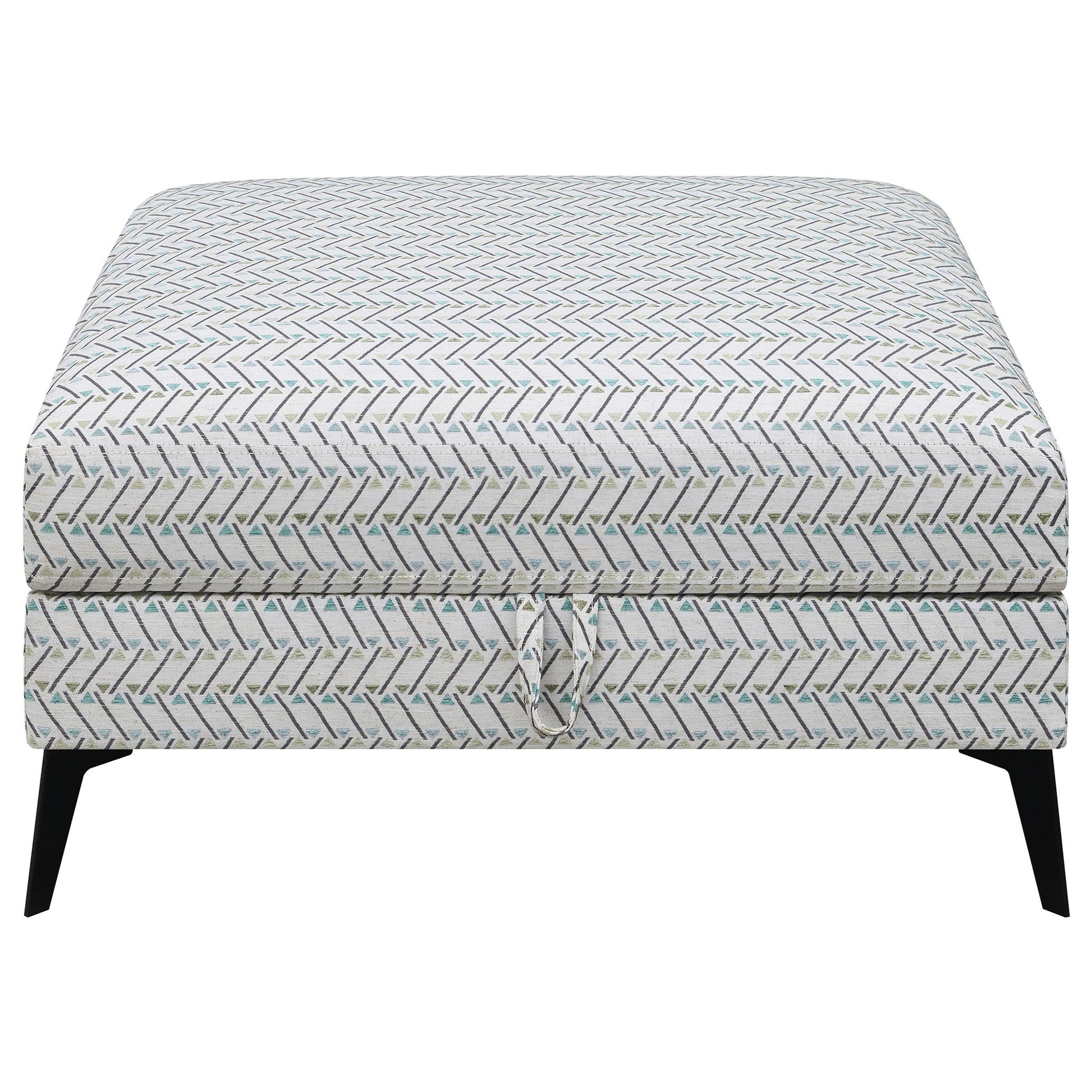 Harrison - Upholstered Storage Ottoman - Gray / Black Furniture Max