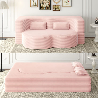 Convertible Foam-Filled Sleeper Sofa Bed With 2 Pillows Home Essentials