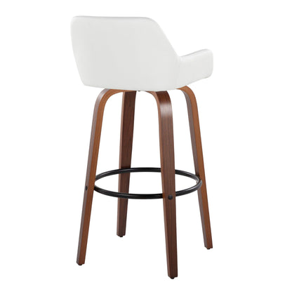 Daniella - Contemporary Fixed Height, Barstool & Swivel And Round Footrest (Set of 2) Lumi Source