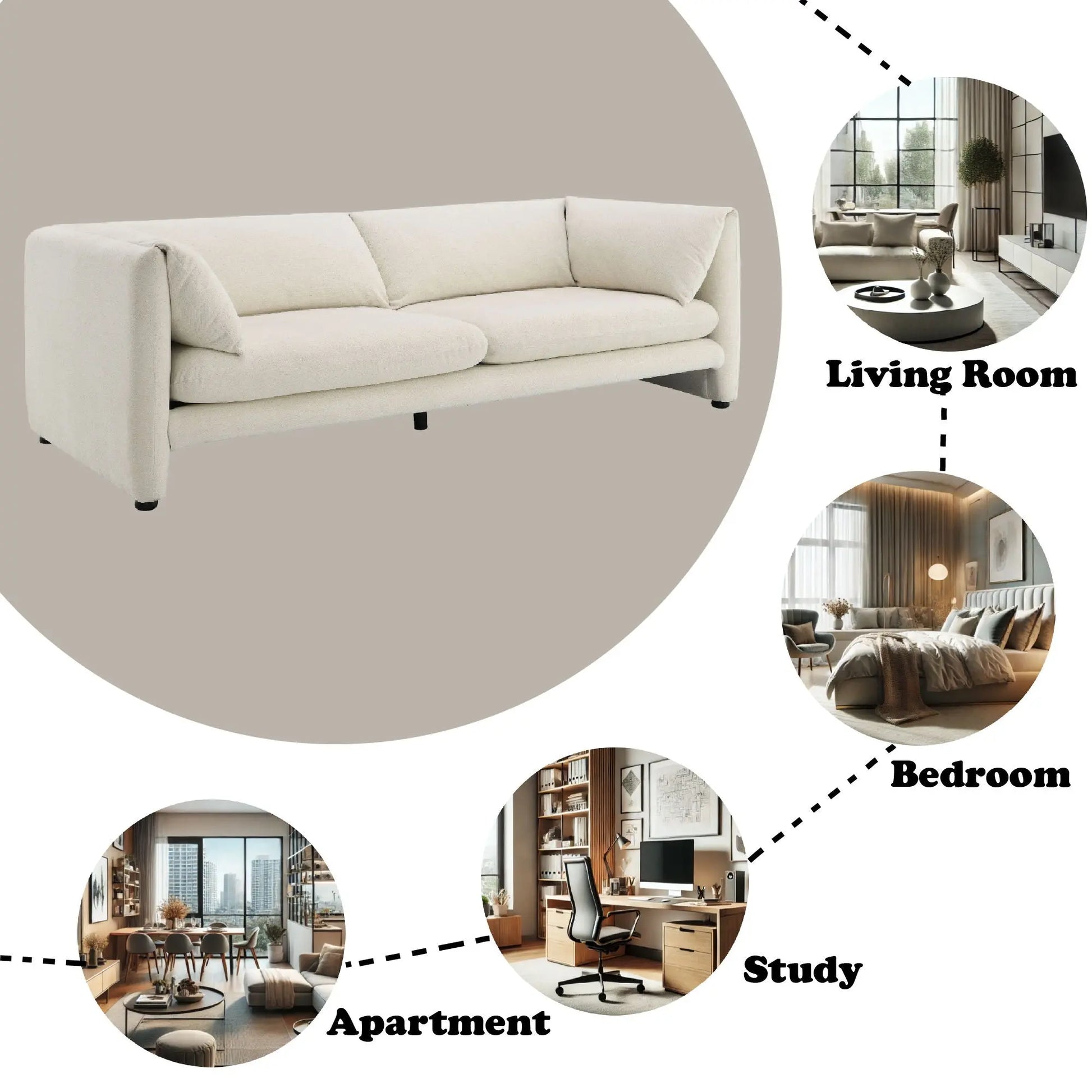 Jaeda - Boucle Sofa - Beige Acme