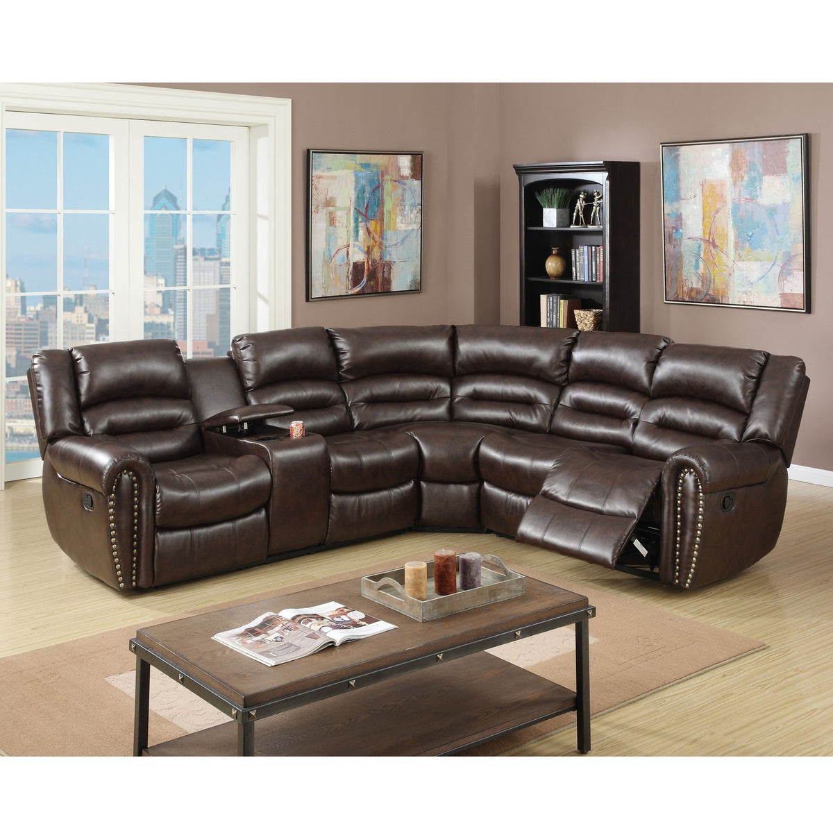 Reclining Sectional Sofa With Console Home Essentials