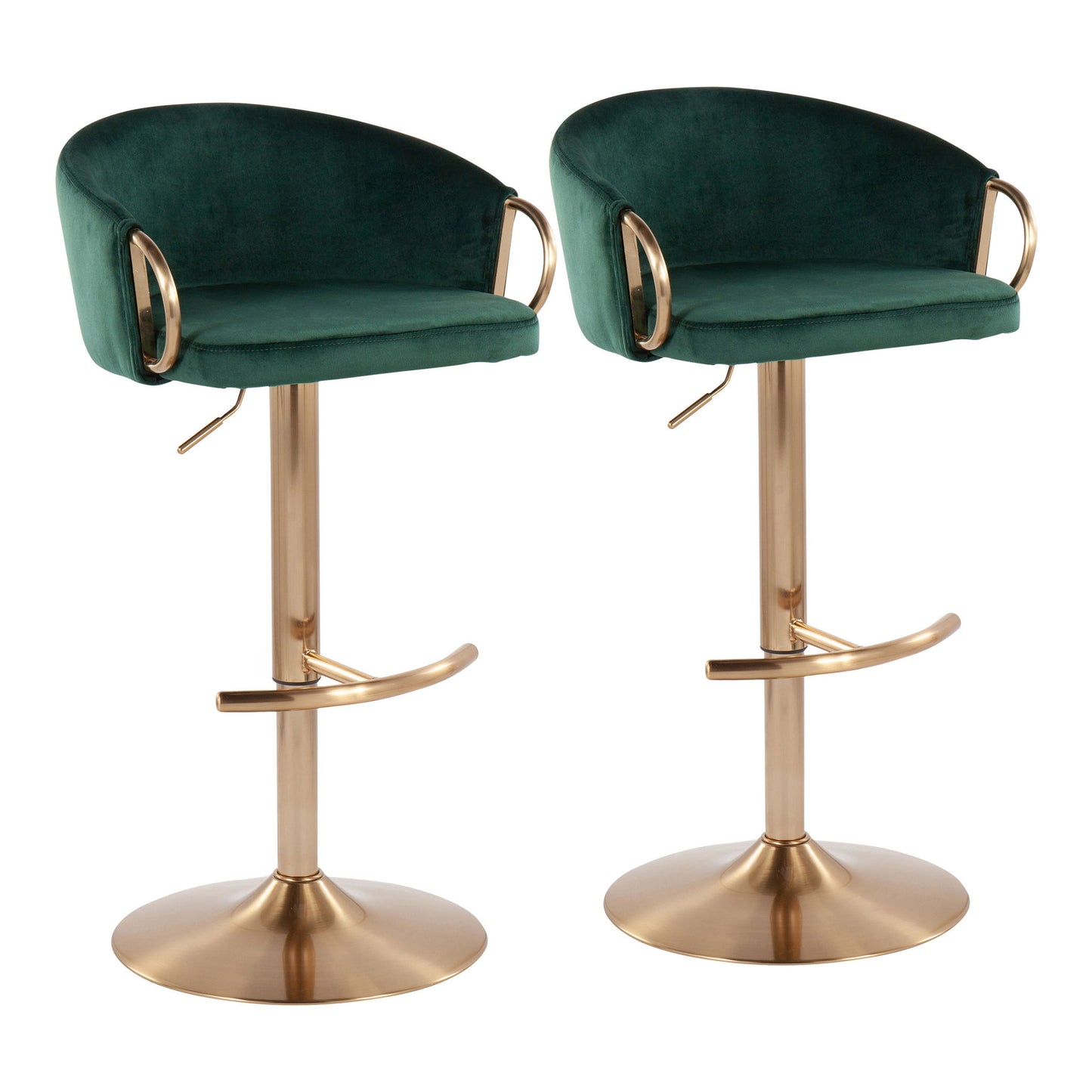 Claire - Contemporary / Glam Adjustable Bar Stool (Set of 2) Lumi Source
