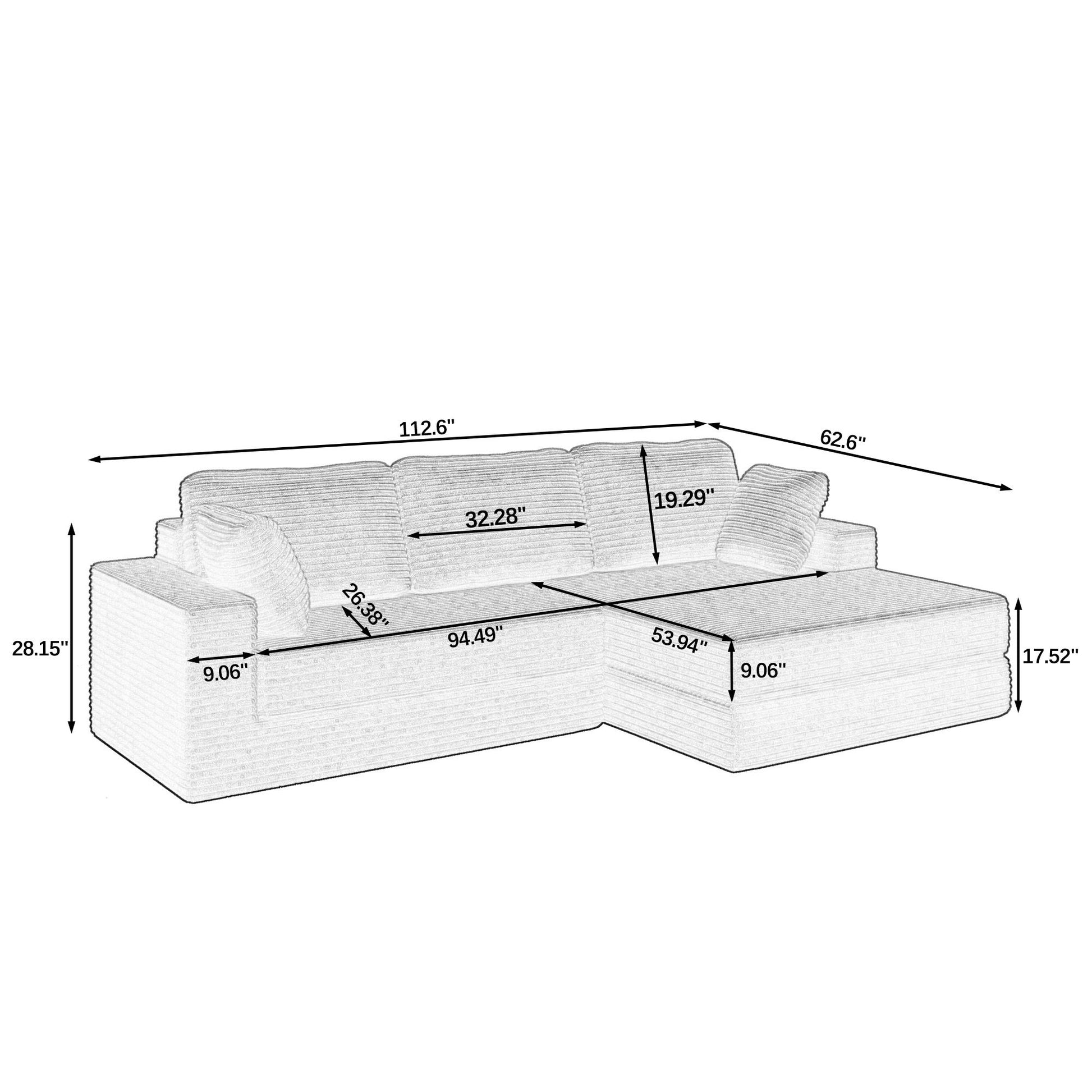 Modern Minimalist L Shape Modular Sectional Sofa, Couch Home Essentials