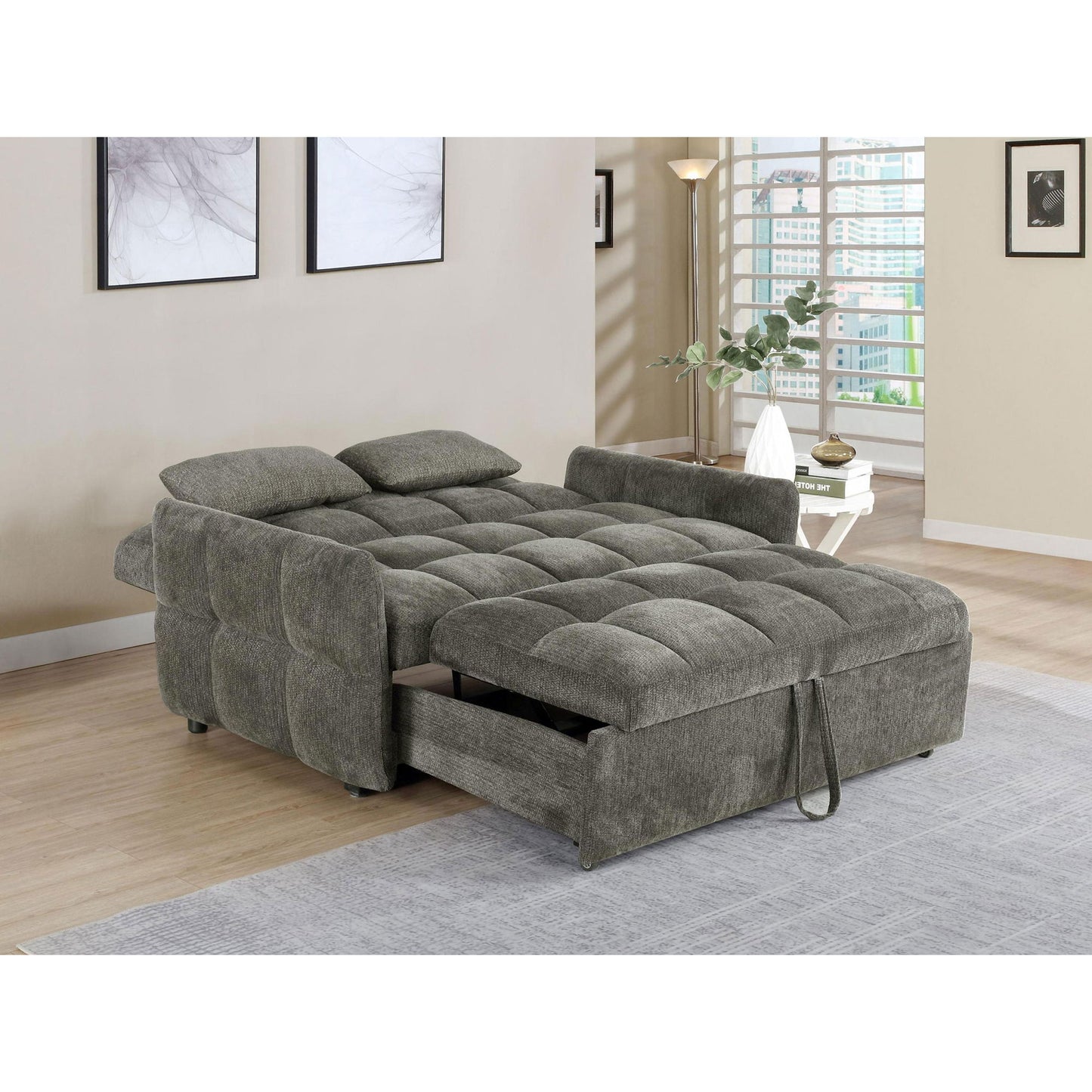 Alvara - Tufted Cushion Pull Out Sleeper Sofa Bed Furniture Max
