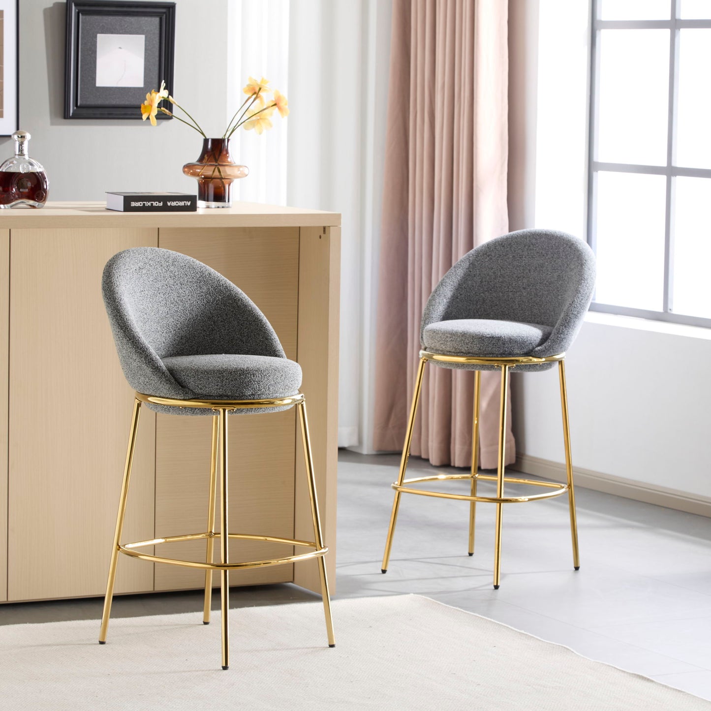 Celano - Upholstered Barstool (Set of 2) Noble House