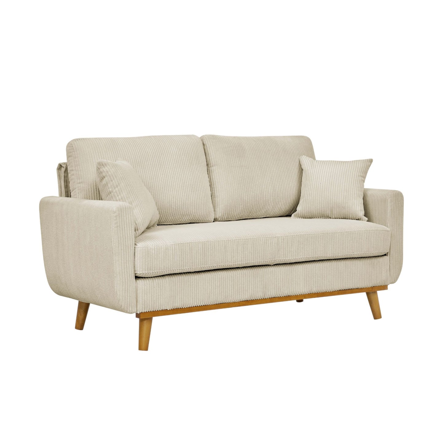 Upholstered Loveseat With Arms And Pillows Home Essentials
