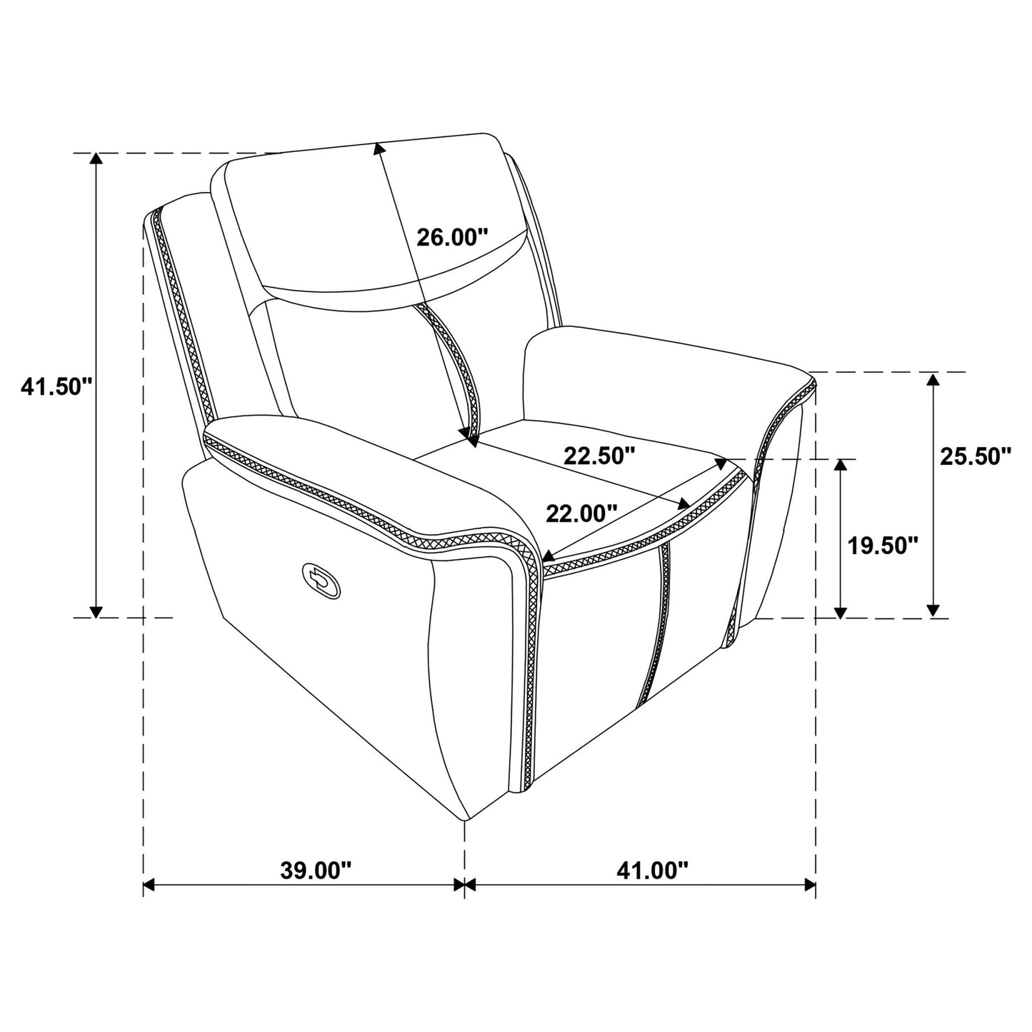 Brier - Upholstered Padded Arm Recliner Chair With Manual Recline And Pillowtop Arms - Blue Furniture Max