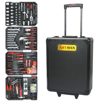 899 Piece Home Repair Tool Set With Rolling Plastic Toolbox, 4 Drawers, General Household Maintenance Kit Daily Nest