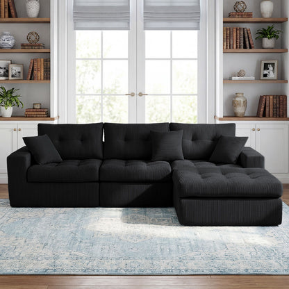 Corner Chaise L-Shaped Sectional Sofa Bed Home Essentials
