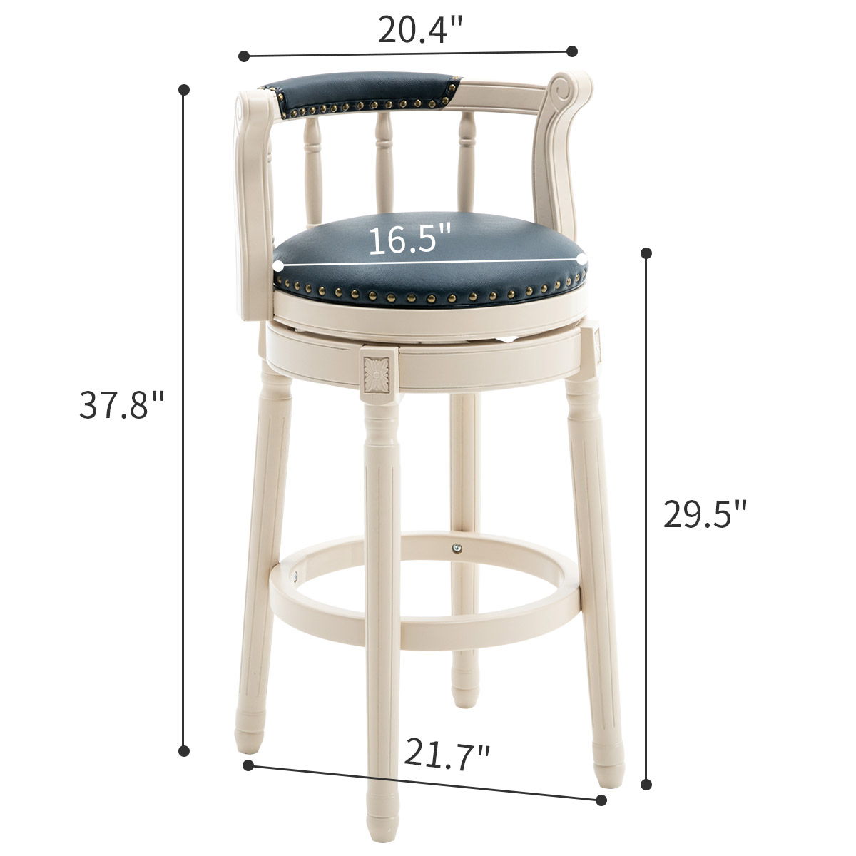 Leather Wooden Bar Stool Home Essentials