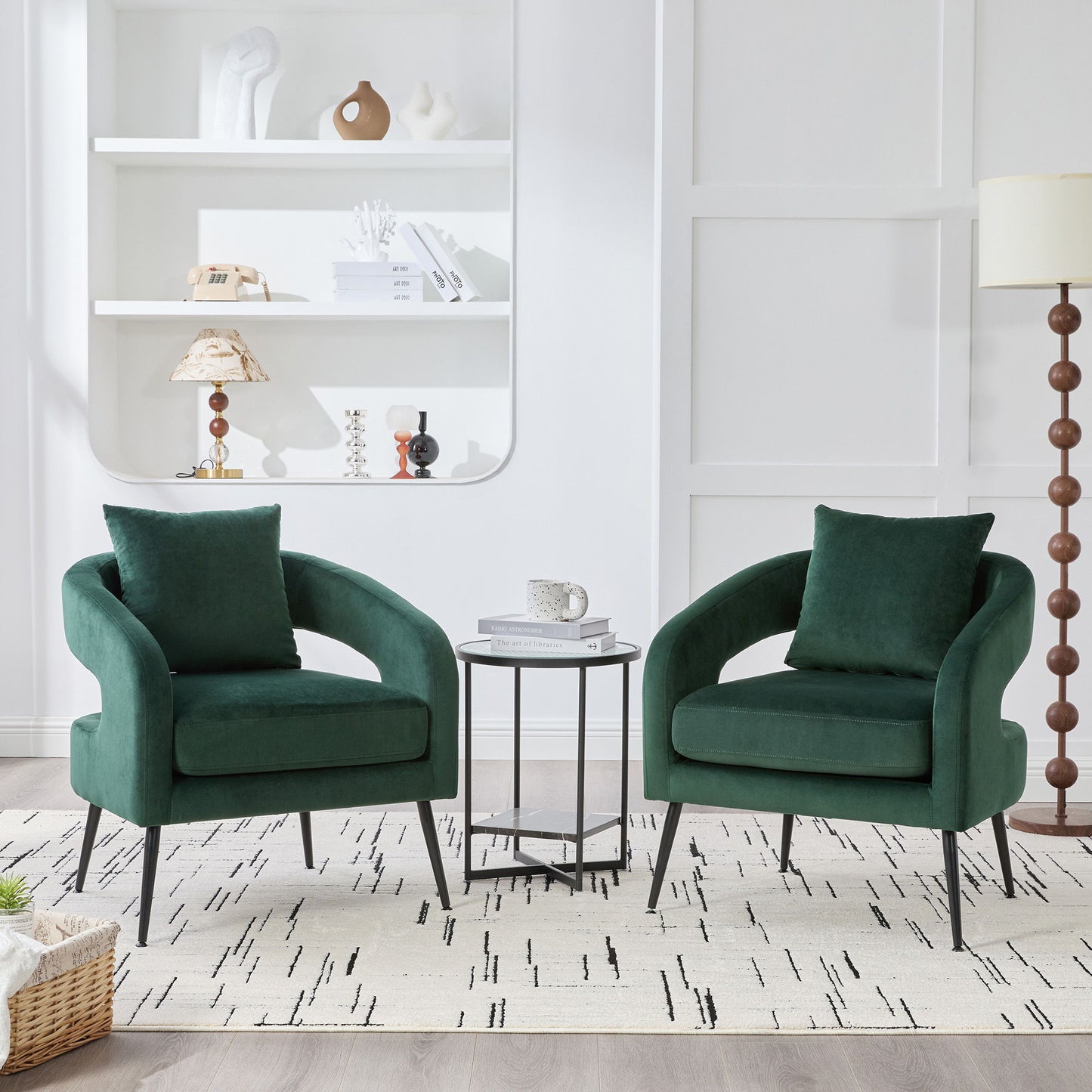 Open Back Accent Chair, Round Sofa Lounge Armchair Home Essentials