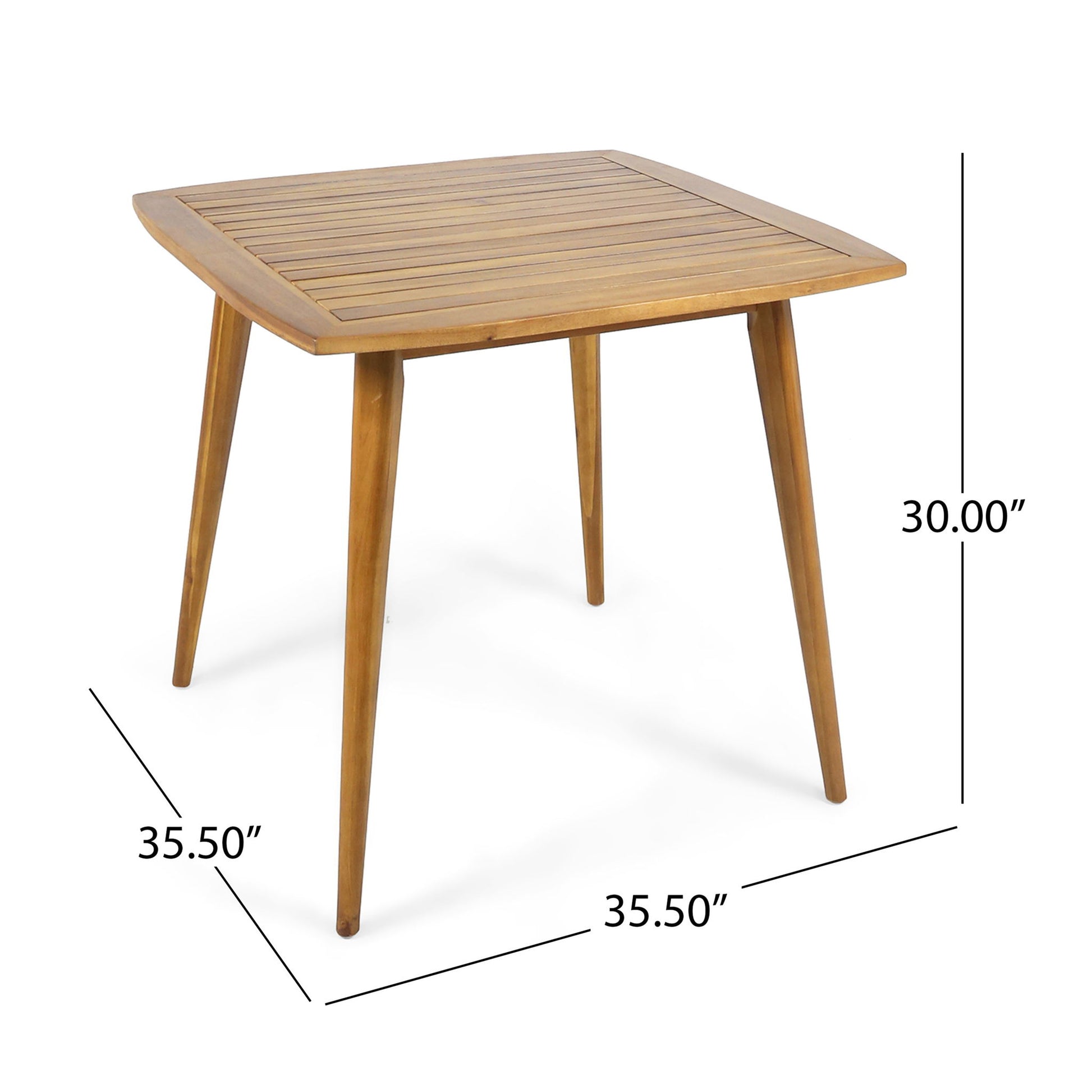 Modern Indoor Square Acacia Wood Dining Table With Toothpick Leg Design Noble House
