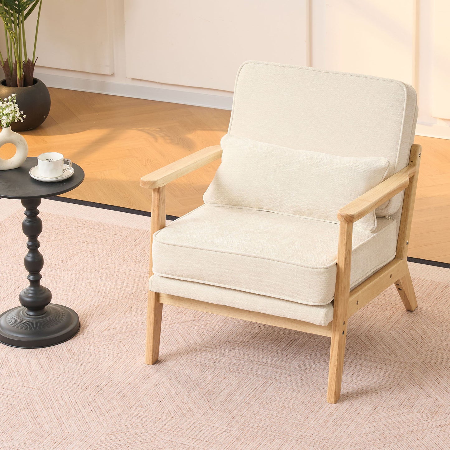 Living Room Chair With Lumbar Pillow Home Essentials