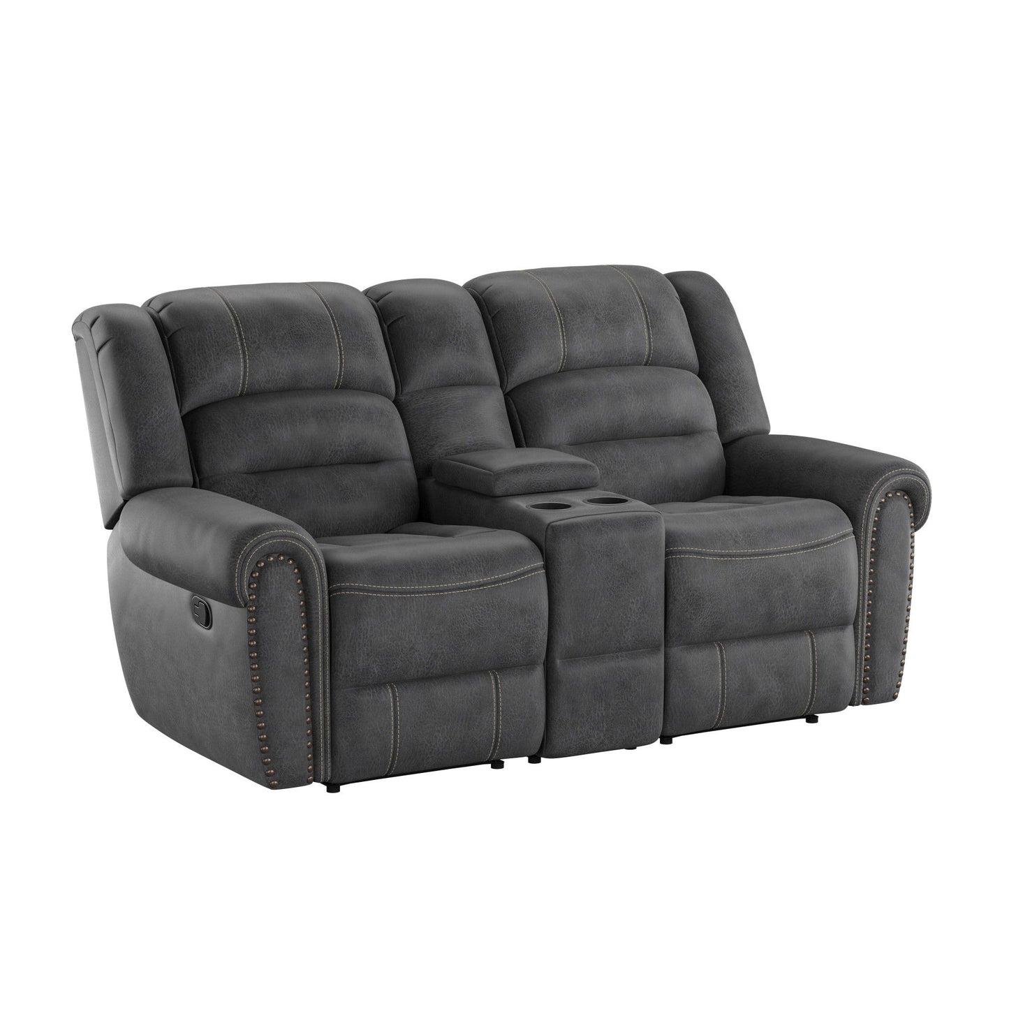 Ferrar - Reclining Console Loveseat - Gray