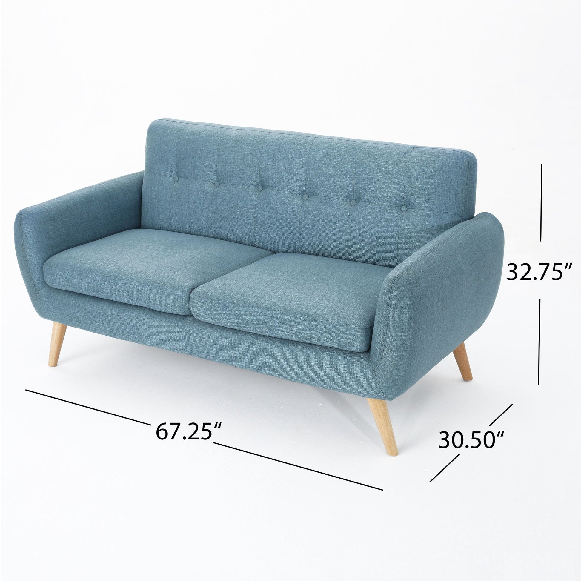 Modern Loveseat Sofa With Button Tufted Backrest Noble House