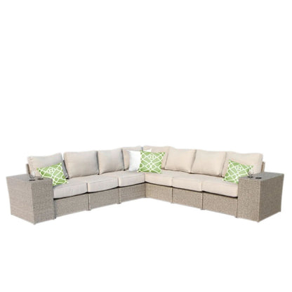Rattan Sectional Sofa Set With Cushions LSI Patio Furniture