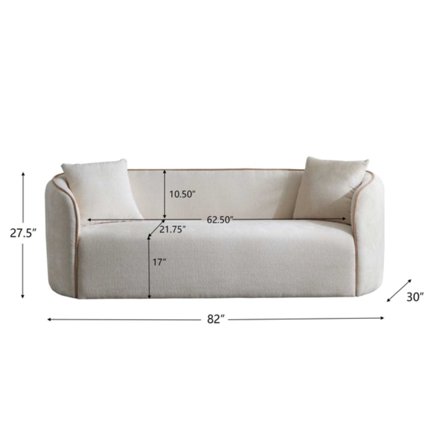 Coral - Curved Sofa, 3 Seater Noble House