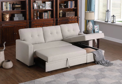 Upholstered Pull Out Sectional Sofa With Chaise Urban Retreats