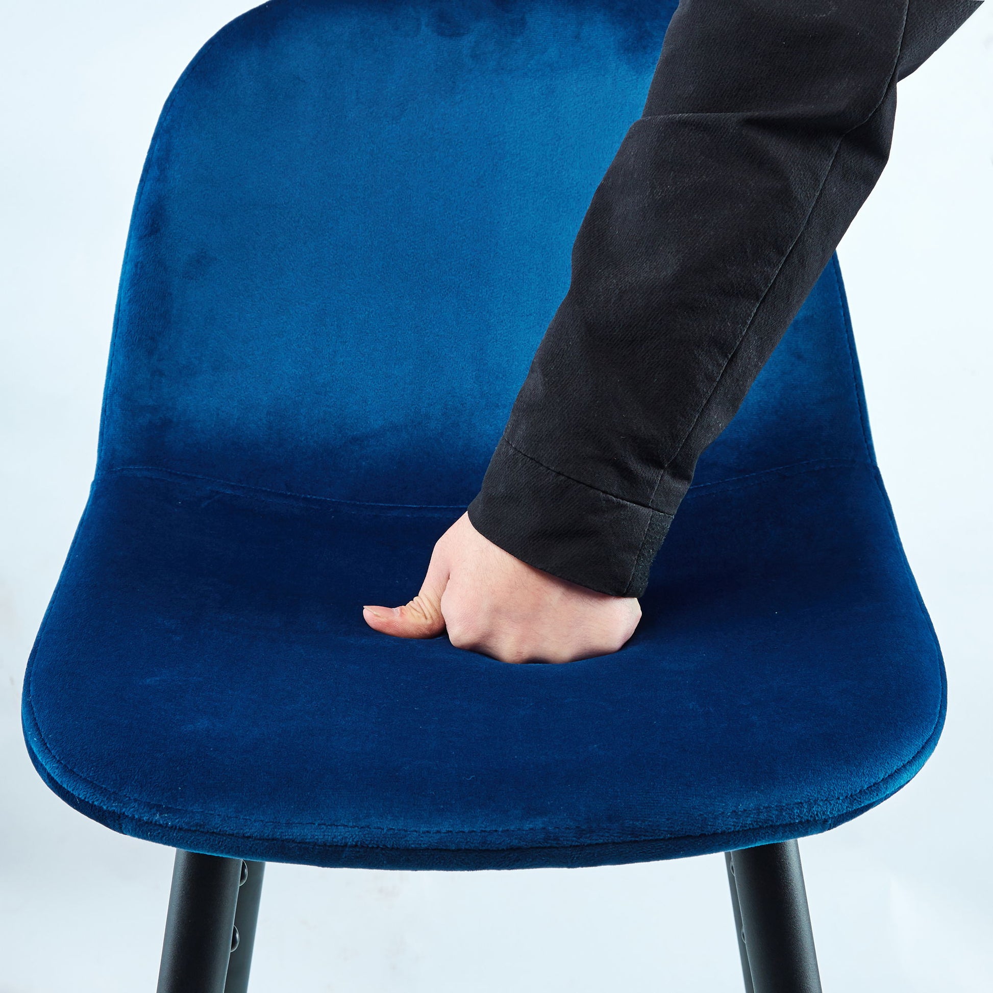 Velvet Barstool With Back (Set of 2) Home Essentials