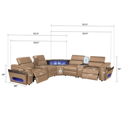 Nova - Sectional With Bluetooth Speaker, LED And Lifting Wine Cabinet Matrix Furniture Group