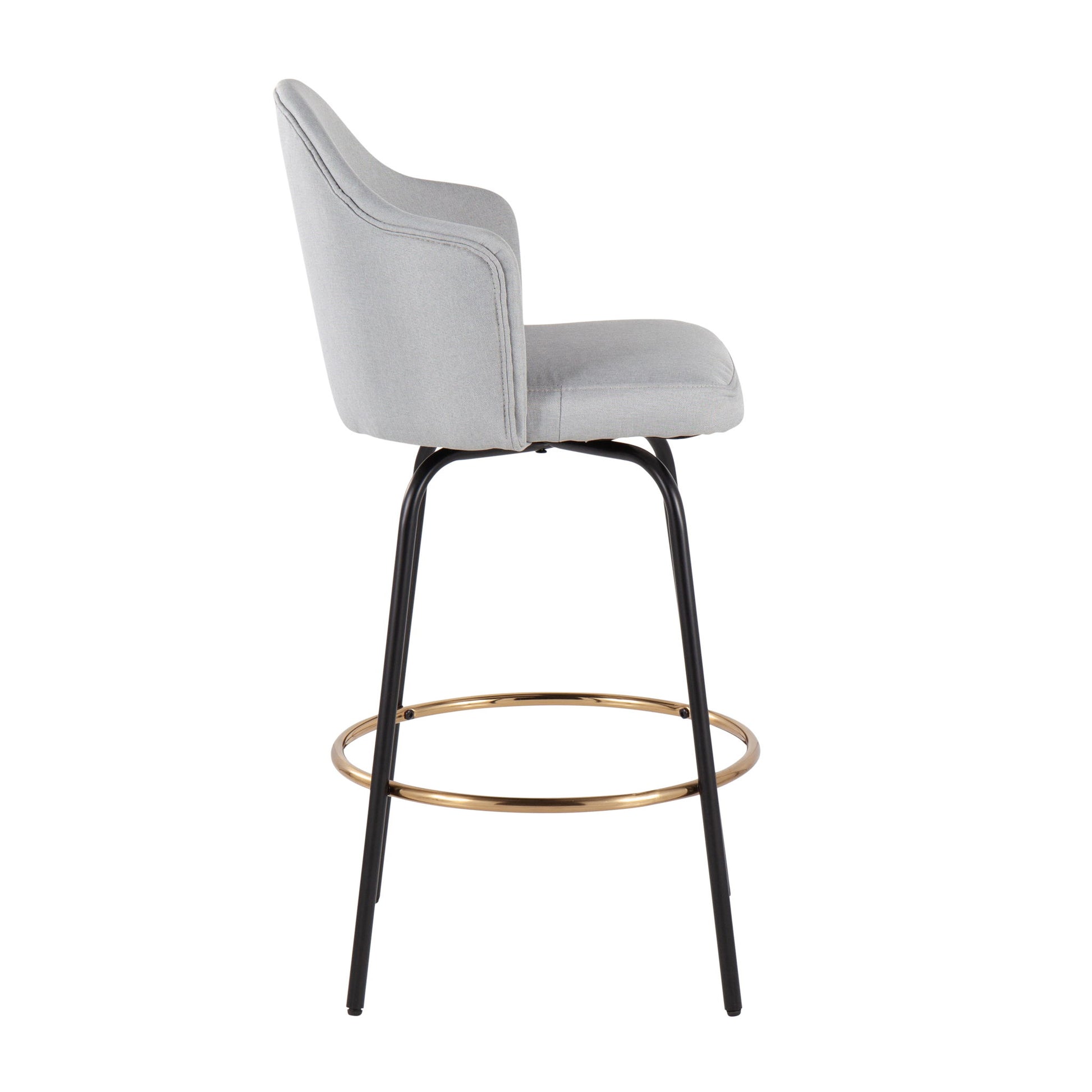 Ahoy - Contemporary Fixed Height Counter Stool Round Footrest (Set of 2) Lumi Source