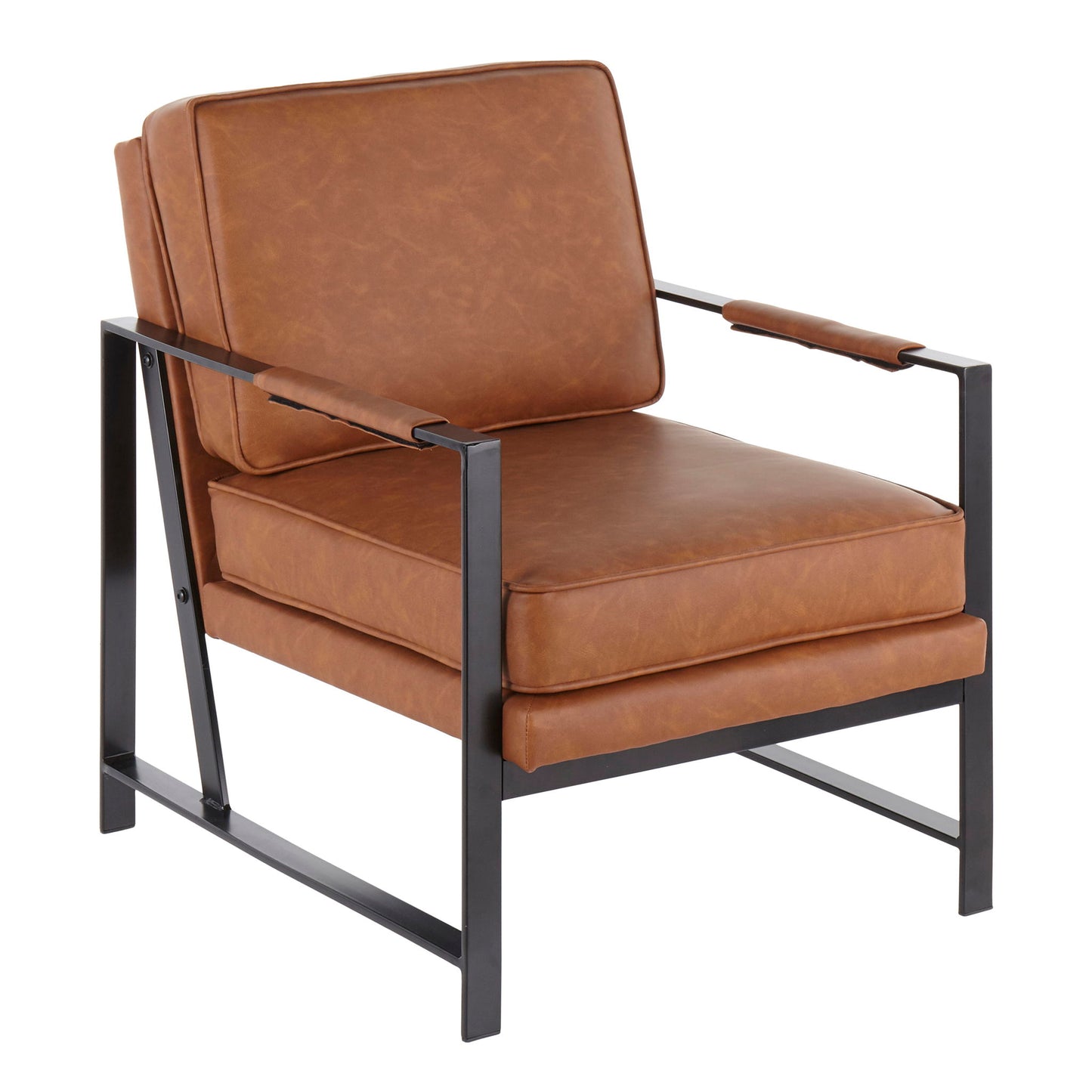 Franklin - Contemporary Arm Chair - Black / Camel Lumi Source