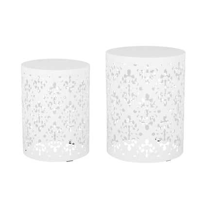 Outdoor Metal Modern Design End Table Noble House