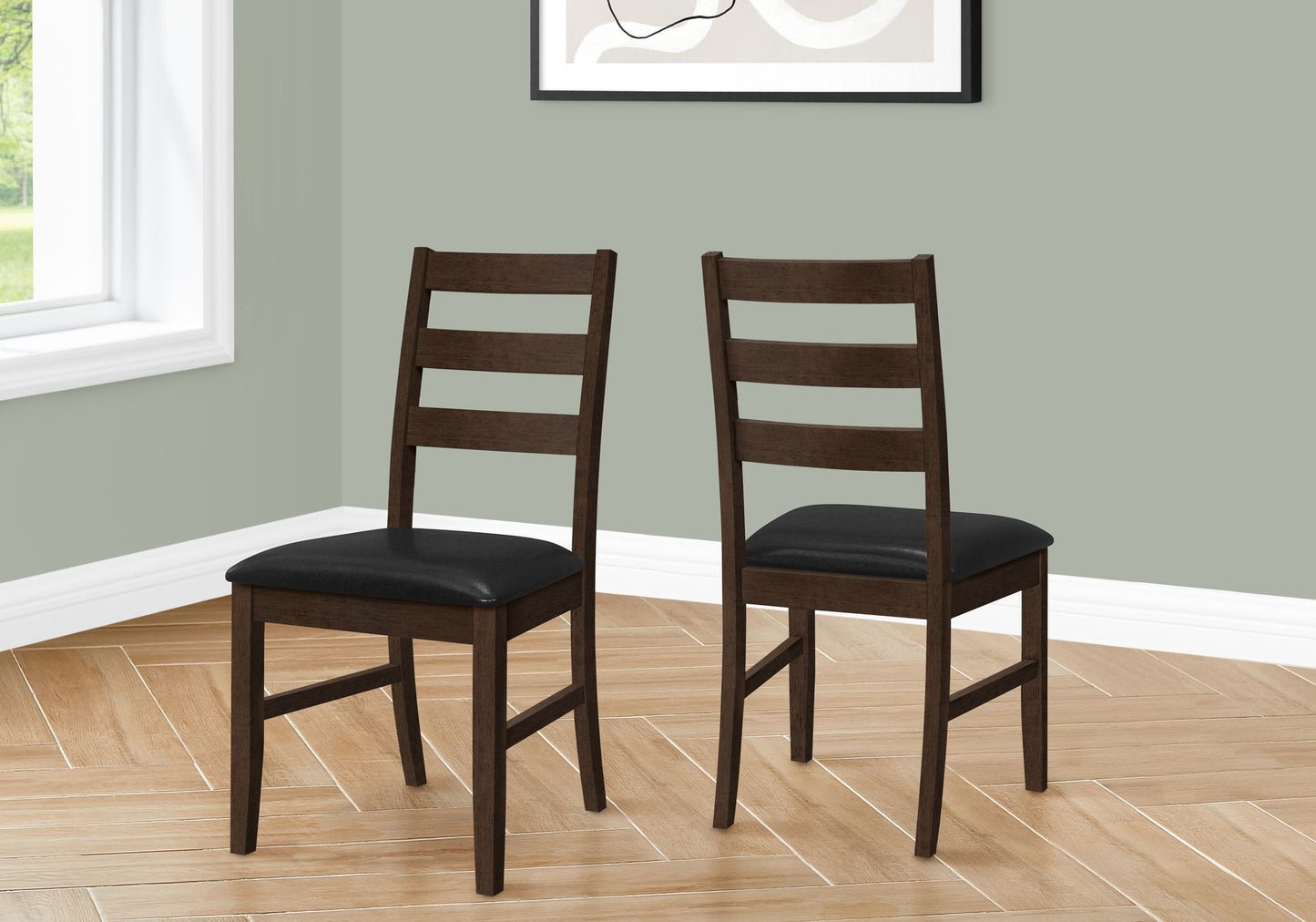 Dining Chair, Dining Room, Side, Upholstered, Transitional (Set of 2) - Black 8th Street