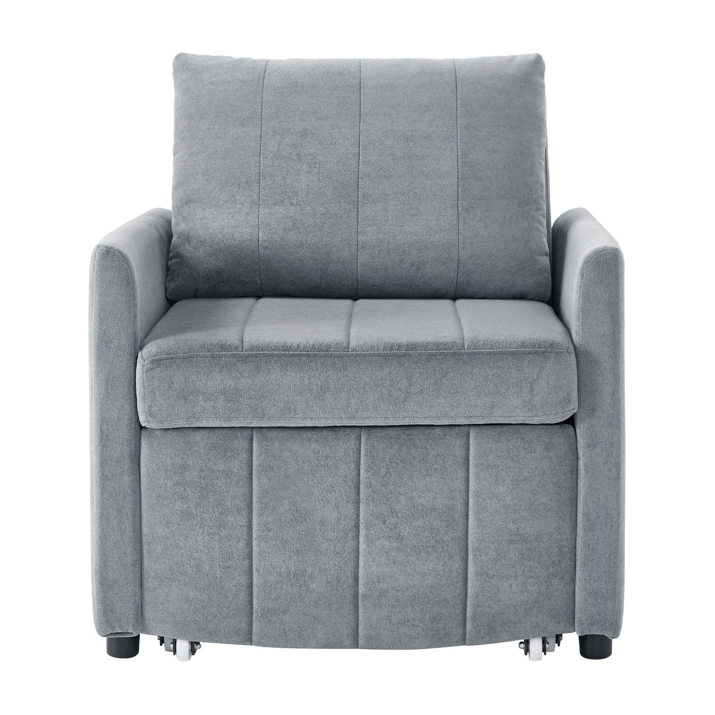 Upholstered Convertible Sleeper Sofa With 5 Position Backrest, Side Pockets, Storage Hearth and Haven