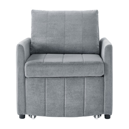 Upholstered Convertible Sleeper Sofa With 5 Position Backrest, Side Pockets, Storage Hearth and Haven