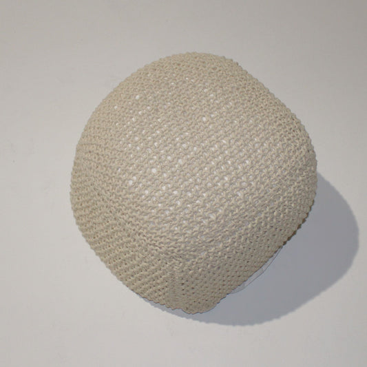 Semi Rounded Pouf, Cable Knitted, Perfect Seating Home Essentials