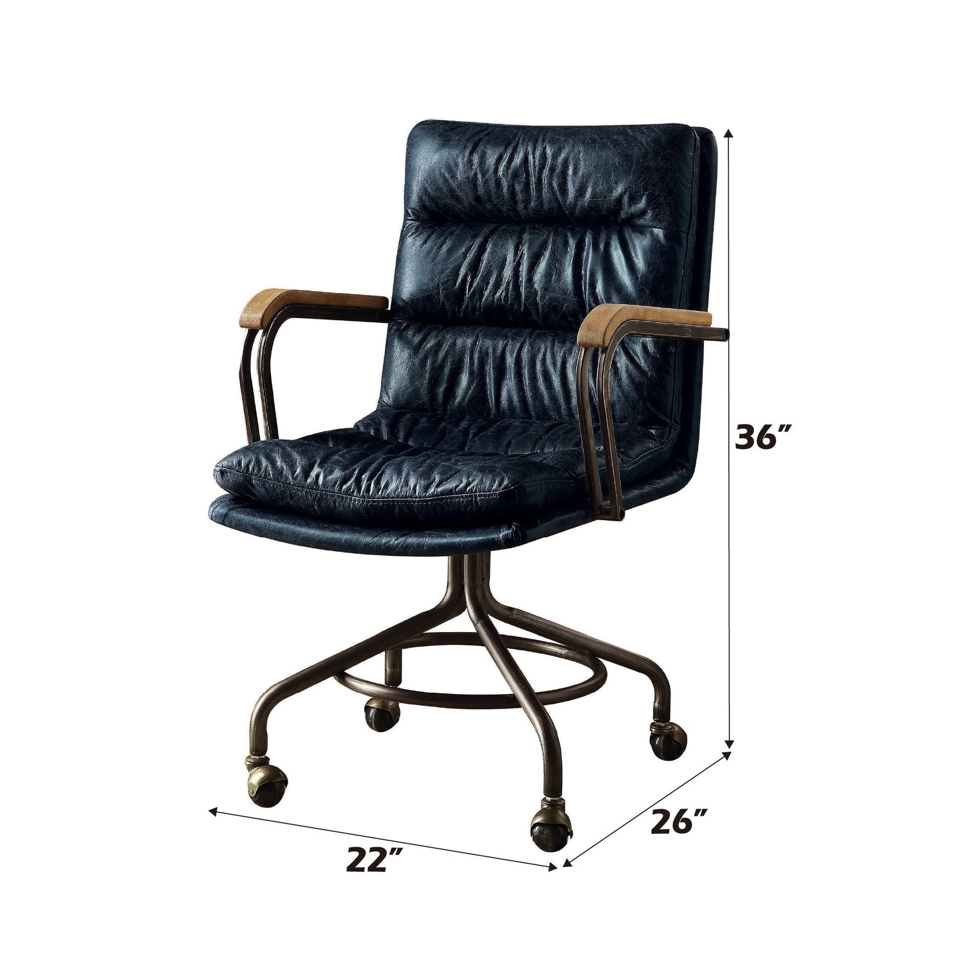 Harith - Retro Top Grain Leather Office Chair Acme